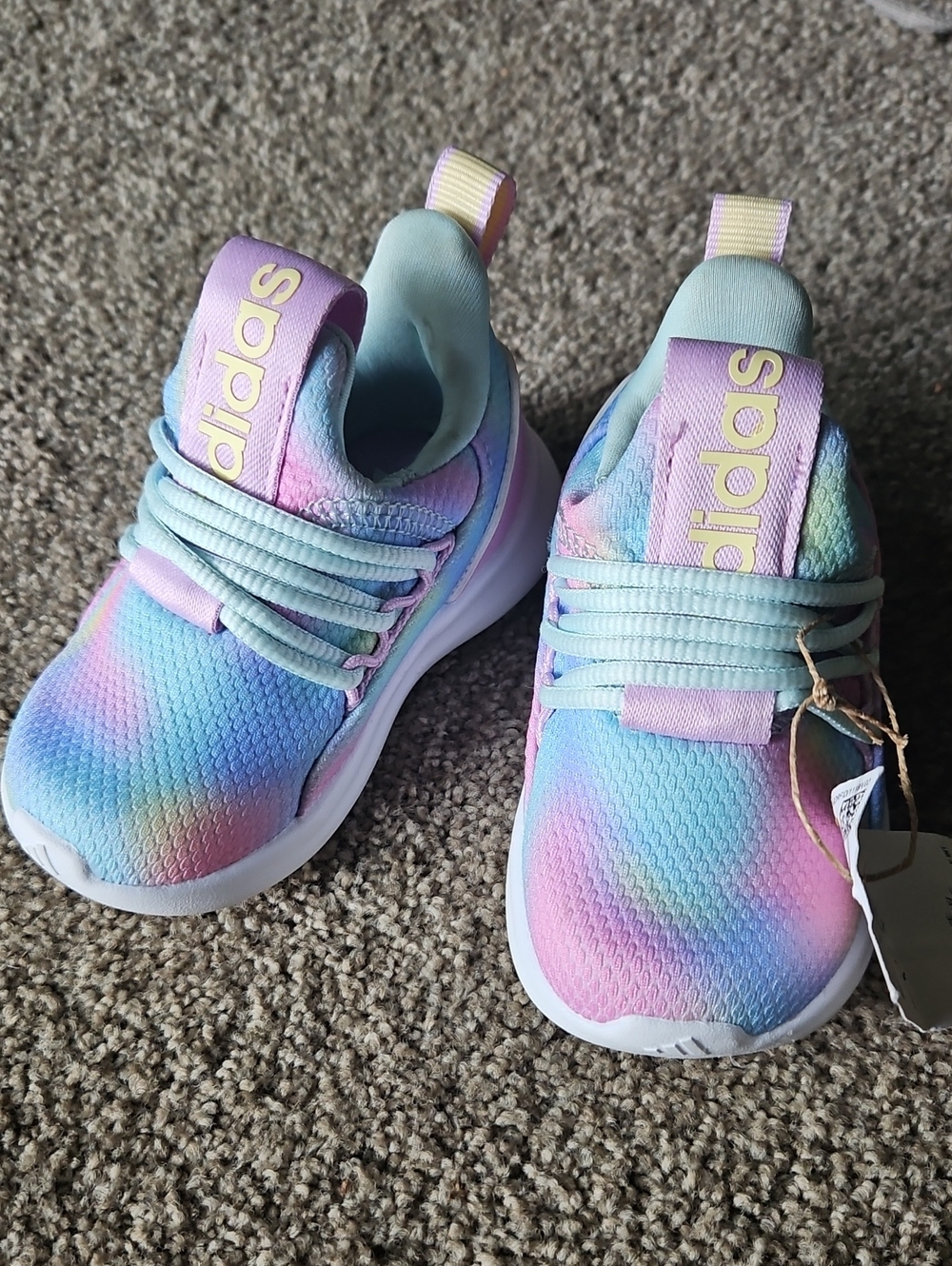 adidas Kids Pastel Tie-Dye Slip-On Sneakers - Pink/Blue/Purple